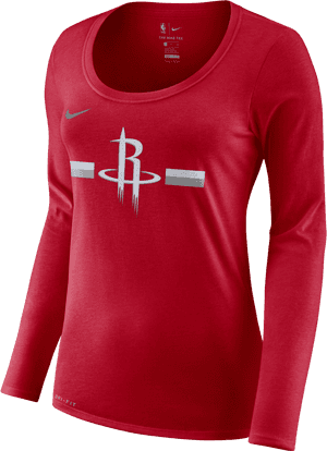 Women's Houston Rockets Nike L/s Logo Stripe Tee - Houston Rockets, HD Png Download PNG image with transparent background