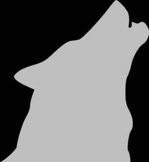Howling Wolf Silhouette PNG image with transparent background