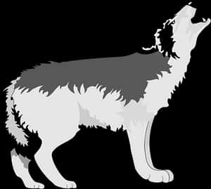 Howling Wolf Silhouette PNG image with transparent background