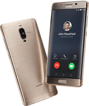 Huawei Smartphone Incoming Call Screen PNG Image