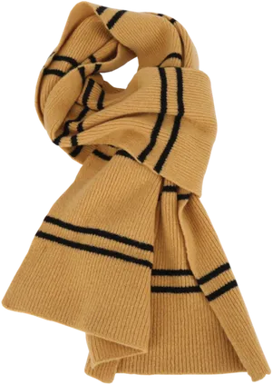 Hufflepuff Style Yellow Scarf PNG Image