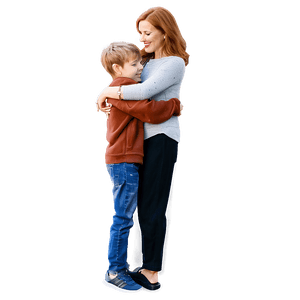 Hugging Mom and Son PNG 05232024 PNG image with transparent background