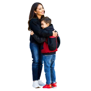 Hugging Mom And Son Png Ofh PNG Image