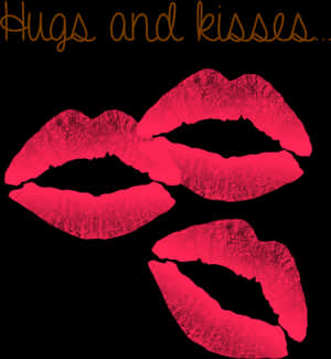Hugsand Kisses Lip Prints PNG image with transparent background