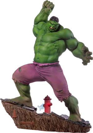 Hulk Statue Pose PNG Image