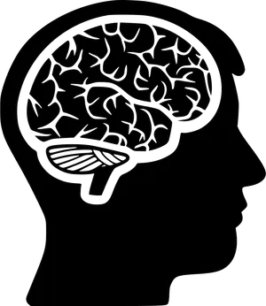 Human Brain Silhouette Outline PNG Image