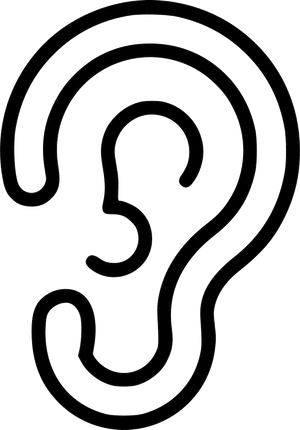 Human Ear Anatomy Line Art PNG Image