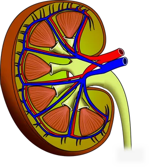 Human Kidney Anatomy Illustration PNG Image