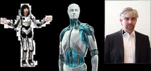 Humanand Robot Comparison PNG with transparent background