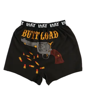 Humorous Boxer Shortswith Gun Graphic PNG Image