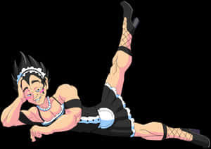 Humorous Vegetain Maid Costume PNG image with transparent background