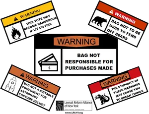 Humorous Warning Labels Compilation PNG Image