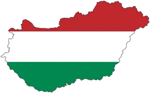 Hungary Mapwith Flag Colors PNG Image