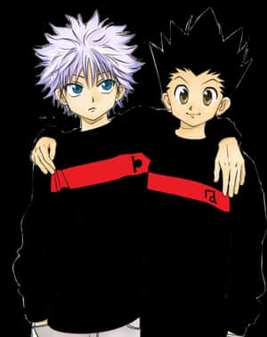 Hunterx Hunter Charactersin Black Sweaters PNG image with transparent background
