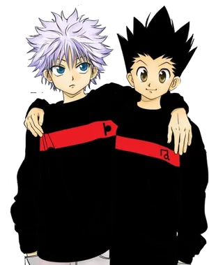 Hunterx Hunter Charactersin Black Sweaters PNG Image