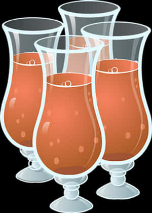Hurricane Cocktail Glasses Illustration PNG image with transparent background