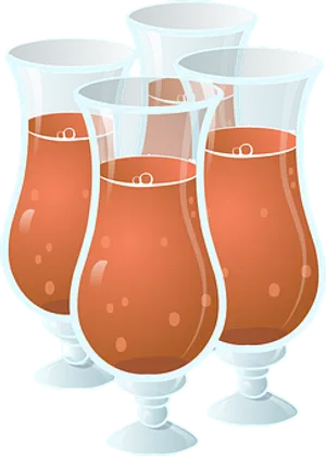 Hurricane Cocktail Glasses Illustration PNG Image