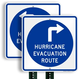 Hurricane Evacuation Route Signs PNG Image