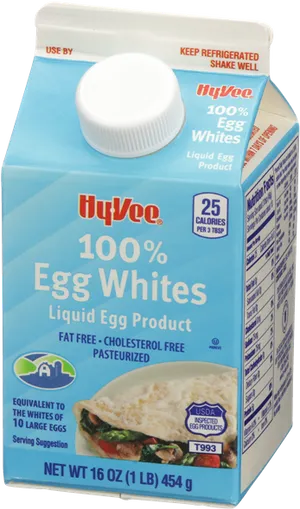 Hy Vee Liquid Egg Whites Packaging PNG Image