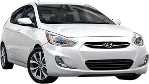 Hyundai Accent White Side View PNG Image