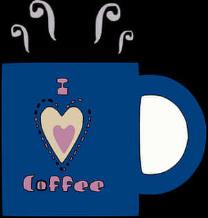I Love Coffee Mug Design PNG