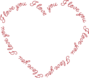 I Love You Heart Text Pattern PNG with transparent background