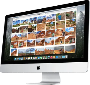 I Mac Displaying Photo Collection PNG Image