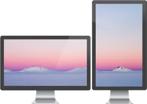 I Mac Dual Monitor Setup PNG Image