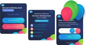 I Message Event Invitation Interface PNG Image