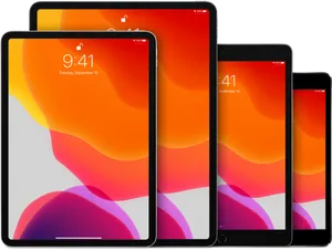 I Pad Pro Lineup Display Sizes PNG Image