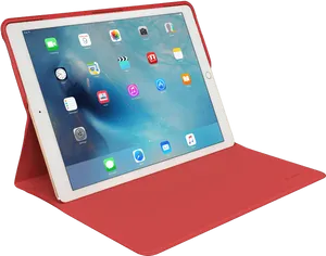 I Pad Pro With Red Smart Cover PNG Image