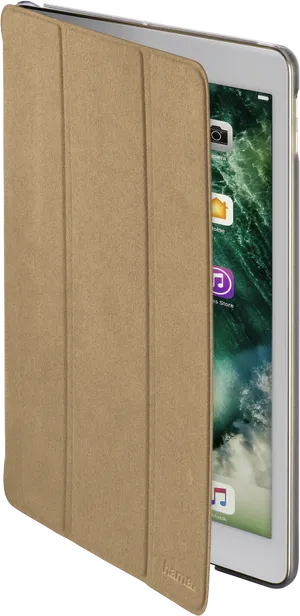 I Pad Prowith Brown Smart Cover PNG Image