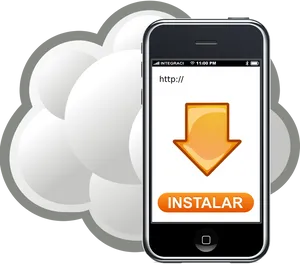 I Phone Cloud Download Installation PNG Image