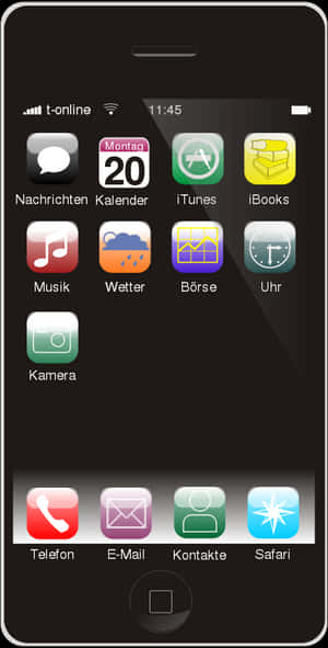 i Phone Home Screenwith Apps PNG image with transparent background