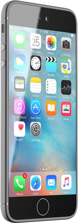 I Phone Space Gray Home Screen PNG Image