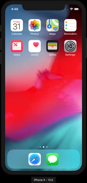 i Phone X Home Screen Display PNG image with transparent background