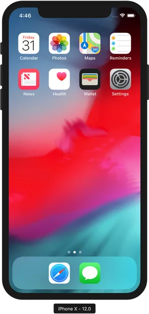 I Phone X Home Screen Display PNG Image