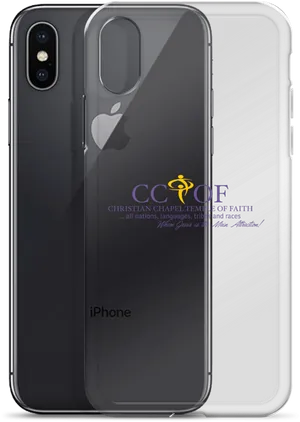 I Phone Xwith Clear Caseand Logo PNG Image