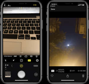 i Phone12 Camera Interface Night Photography PNG image with transparent background