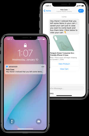i Phone12 Displaying Notificationsand Online Shopping Chat PNG image with transparent background