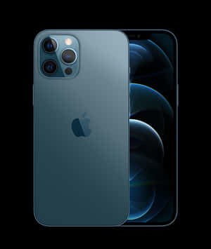 i Phone12 Pro Blue Backand Front View PNG image with transparent background