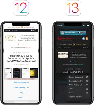 I Phone12and13 Comparison PNG Image