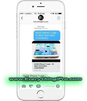 I Phone7 Leak Featuredini Message PNG Image