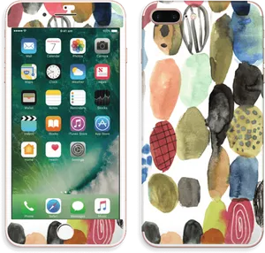 I Phonewith Colorful Abstract Case PNG Image