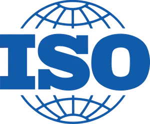 I S O Logo Blue Background PNG Image