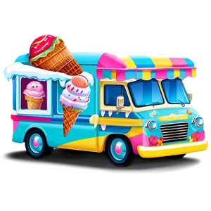 Ice Cream Truck In Winter Theme Png Gyf61 PNG Image