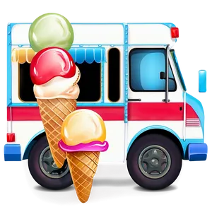 Ice Cream Truck Vector Png Kgn PNG Image