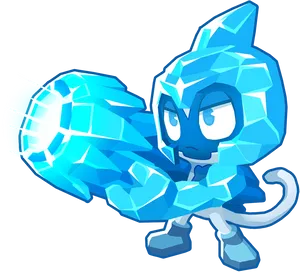 Ice Elemental Character Punch PNG Image