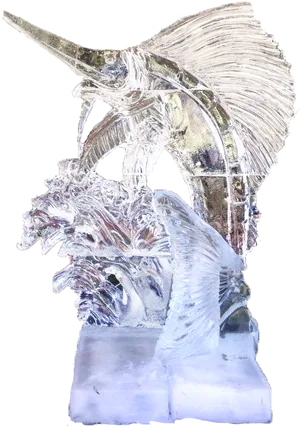 Ice Sculpture Marlin Fish PNG Image