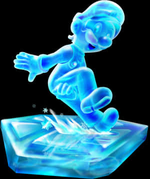Ice Skating Animated Character PNG image with transparent background